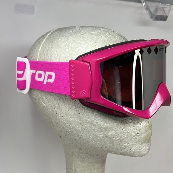 Drop Jr. Ski Goggles Fusia Pink Adjustable Strap Mirrored - Picture 3 of 10